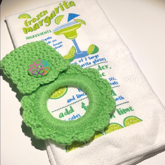 Yarn hat off the hook Other - Kitchen towel hanger & Margarita microfiber towel